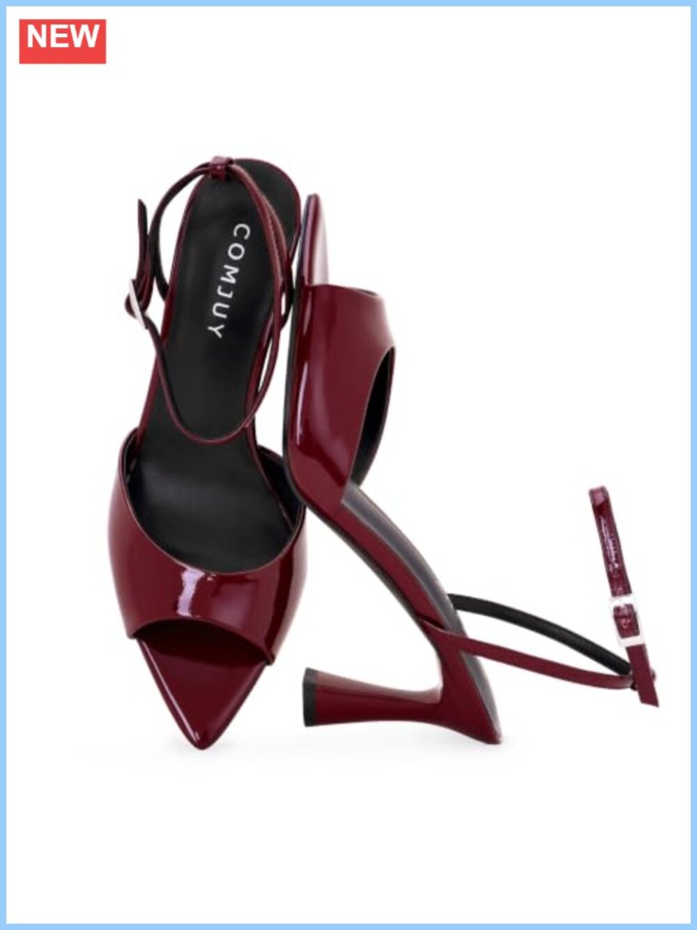 Kitten Heel Peep Toe Strappy Sandals Faux Leather